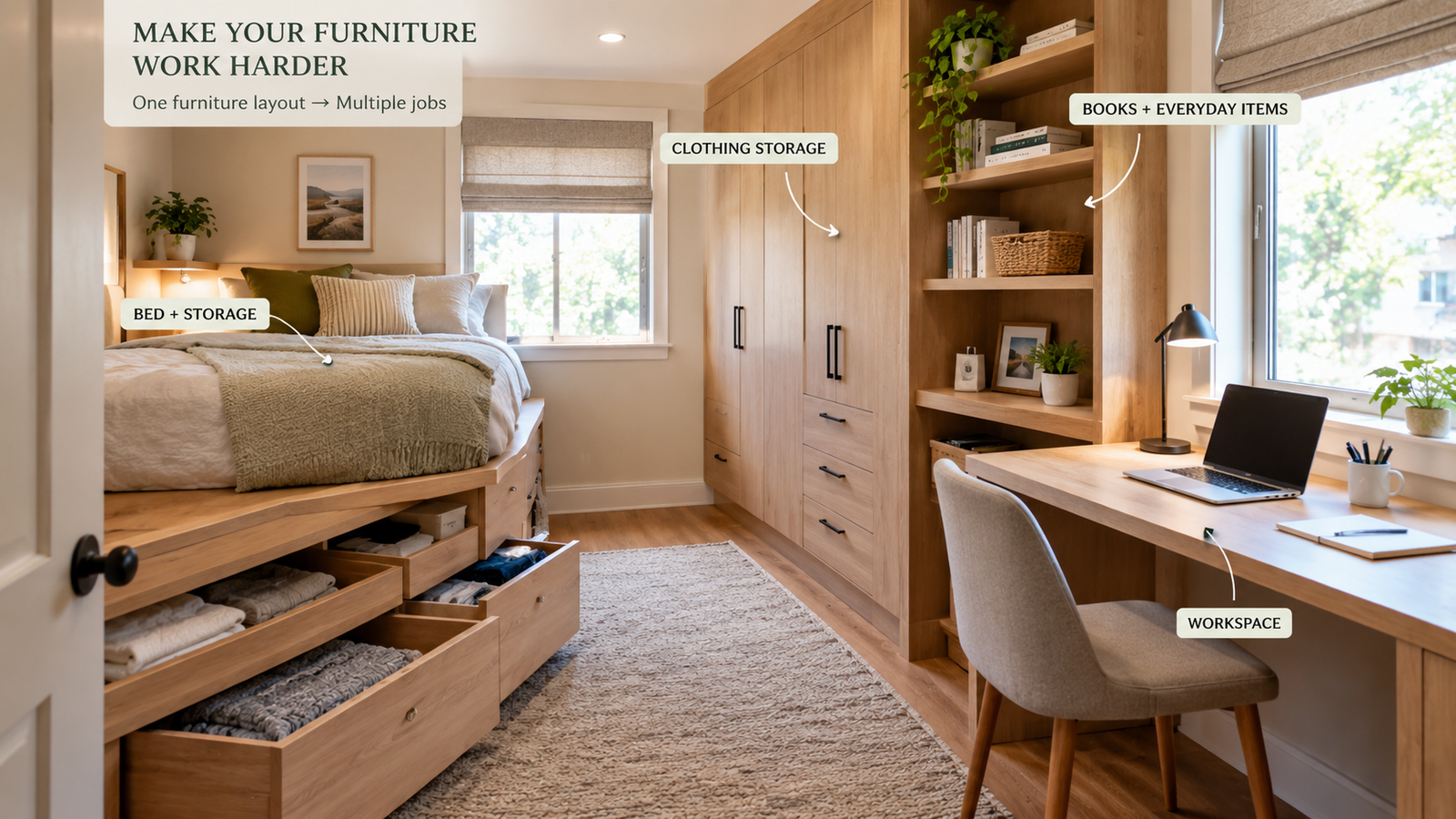 Build Storage Into the Furniture Instead of Adding More Pieces